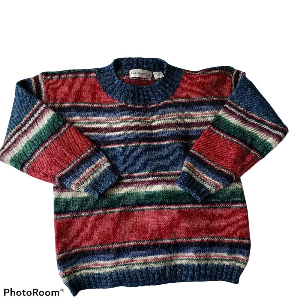 Vintage Paris Sport Club Sweater 90s Mohair Blend